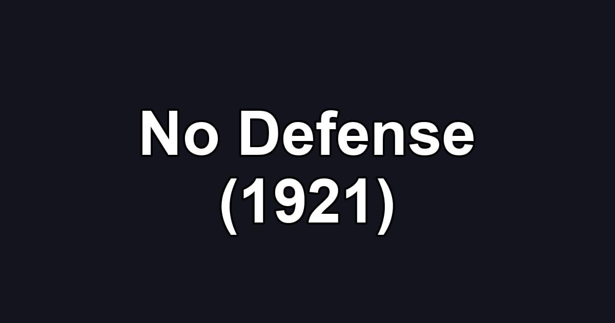 No Defense (1921)