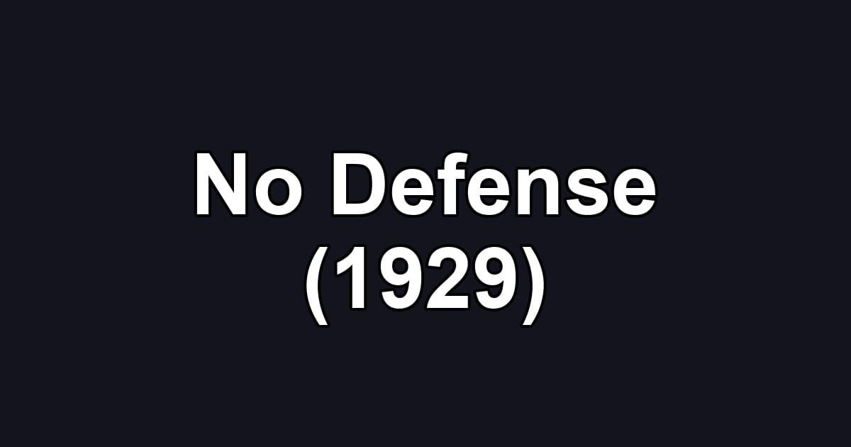 No Defense (1929)