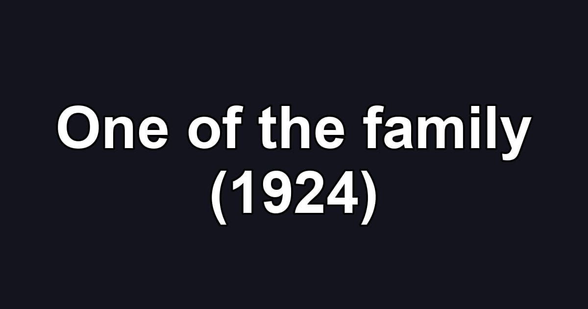 One of the family (1924)