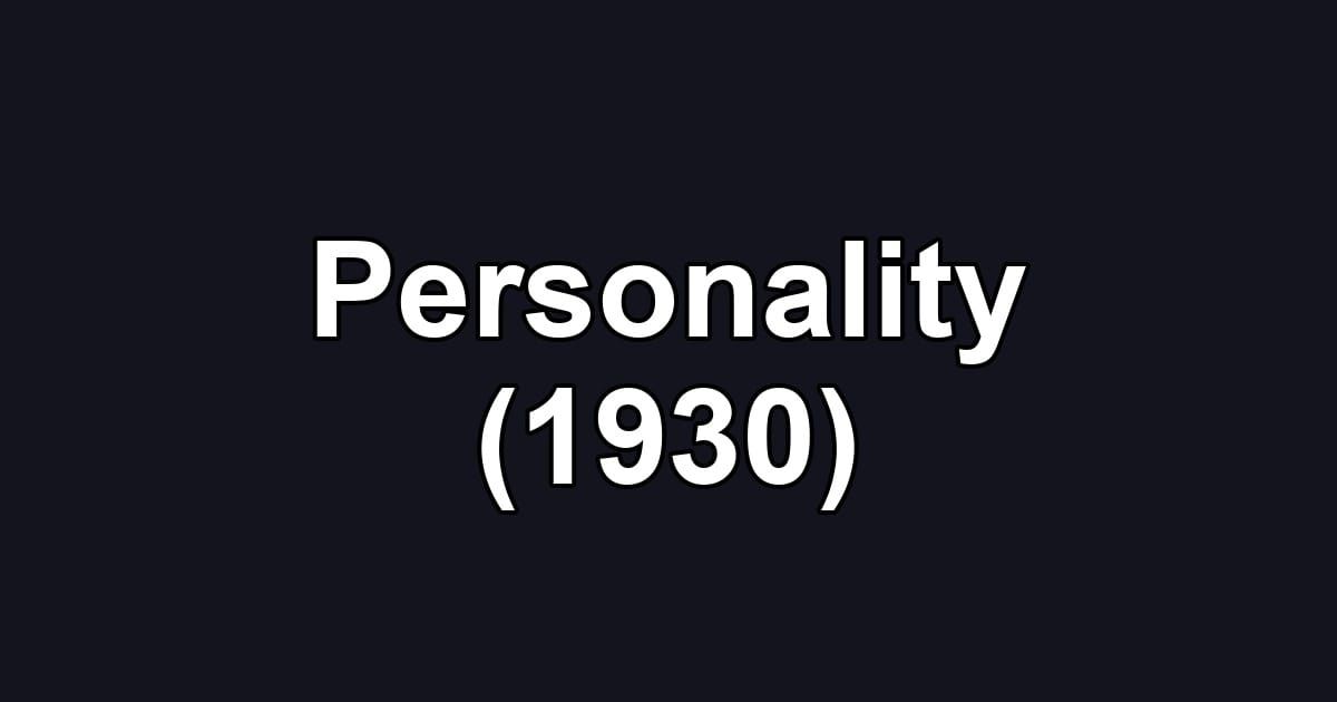 Personality (1930)