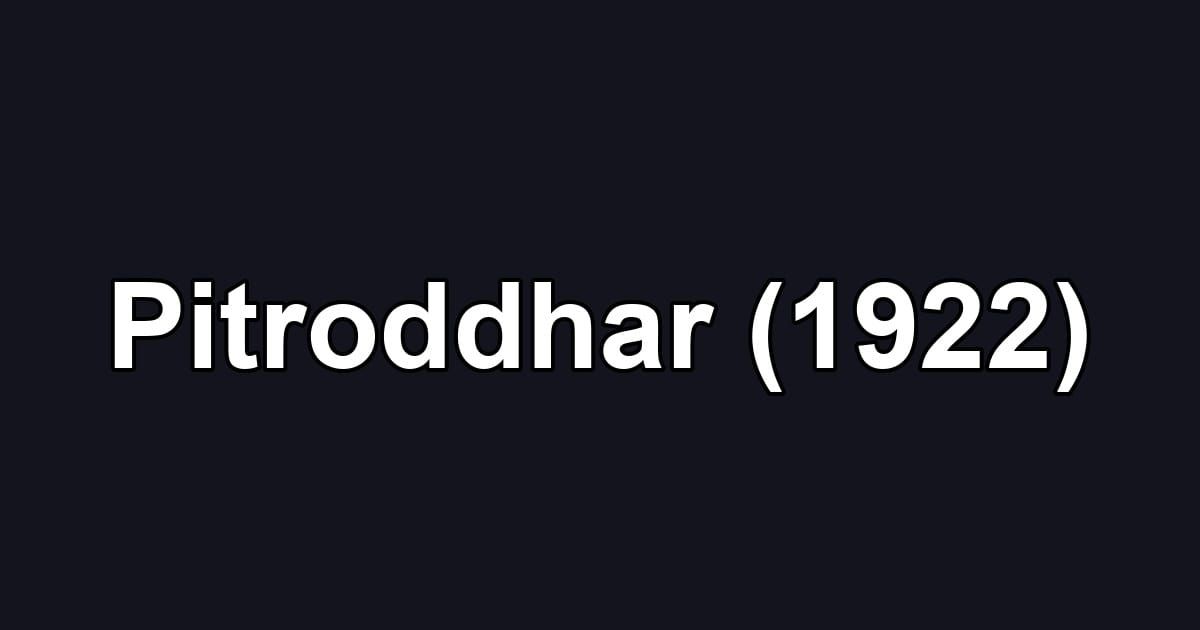 Pitroddhar (1922)