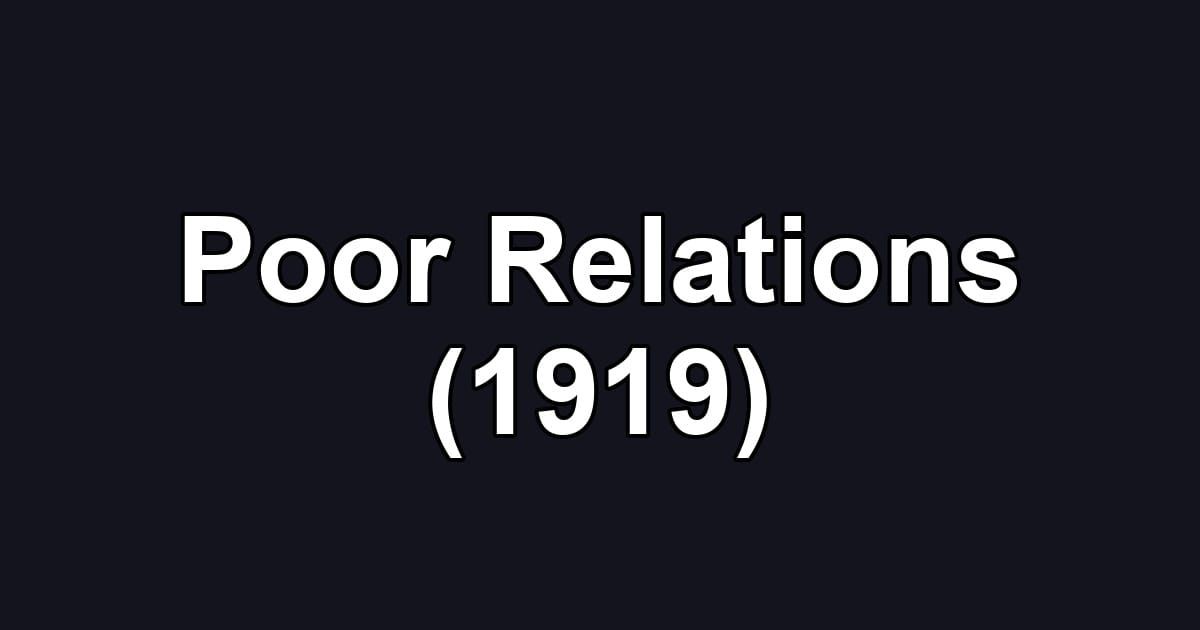 Poor Relations (1919)