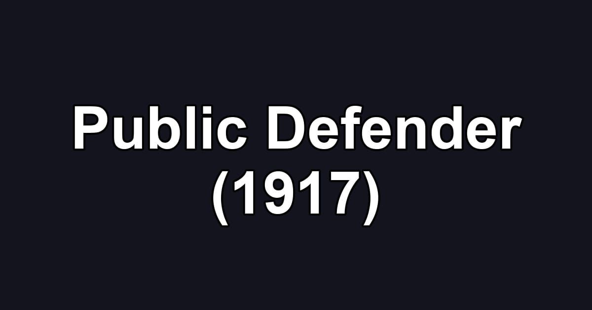 Public Defender (1917)