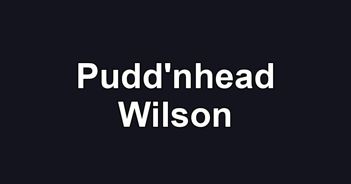 Pudd'nhead Wilson