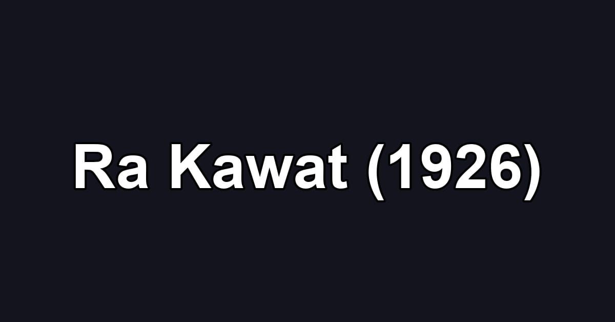 Ra Kawat (1926)
