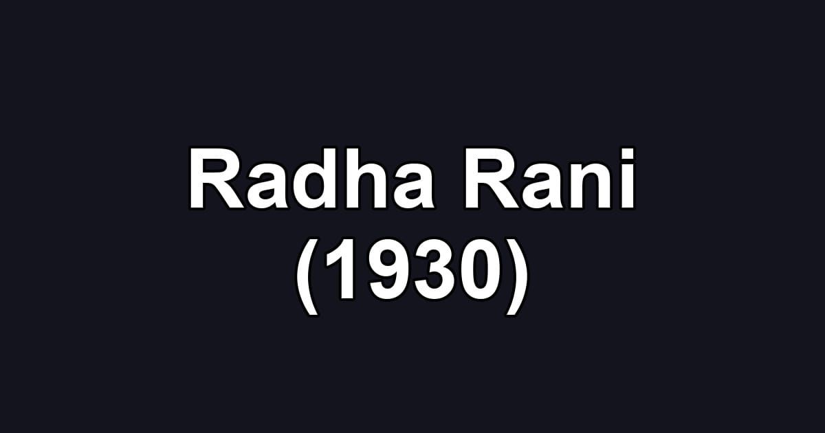 Radha Rani (1930)