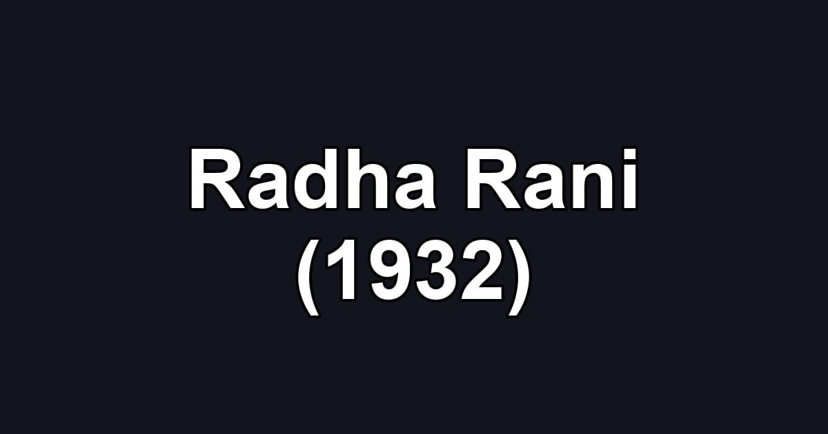 Radha Rani (1932)
