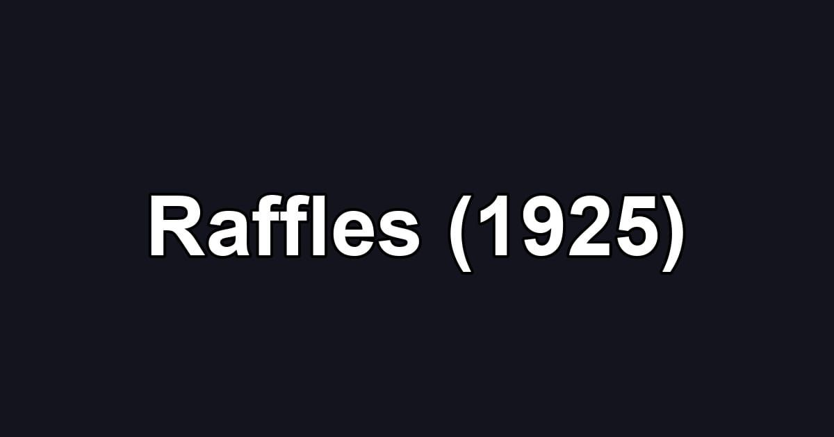 Raffles (1925)