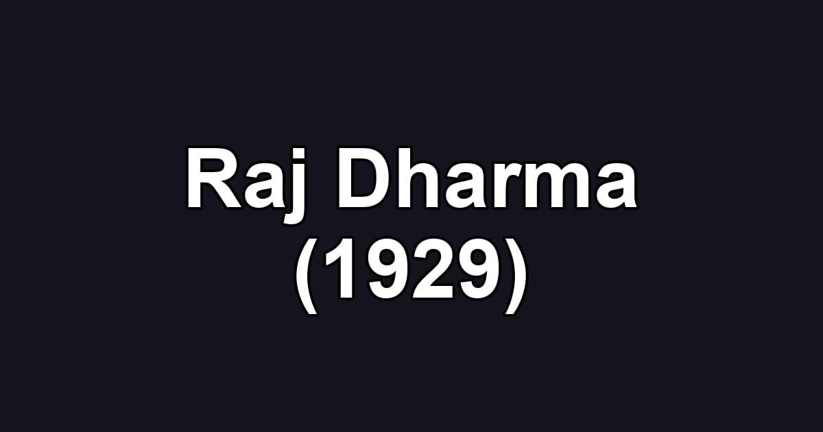 Raj Dharma (1929)