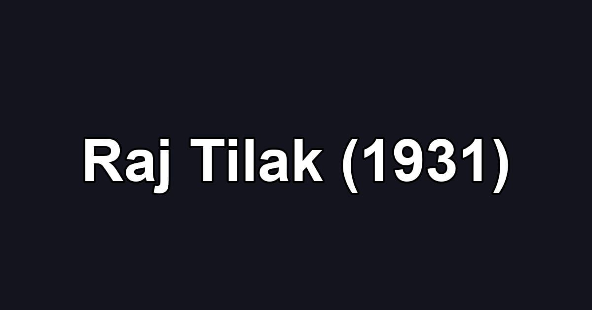 Raj Tilak (1931)