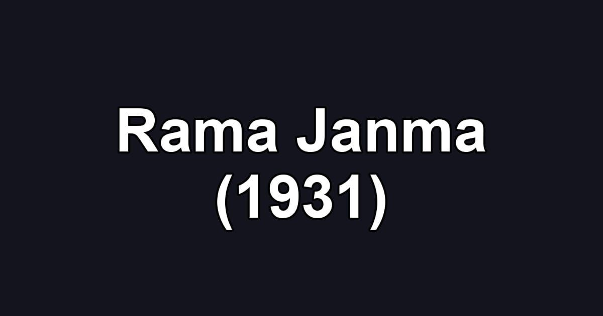 Rama Janma (1931)