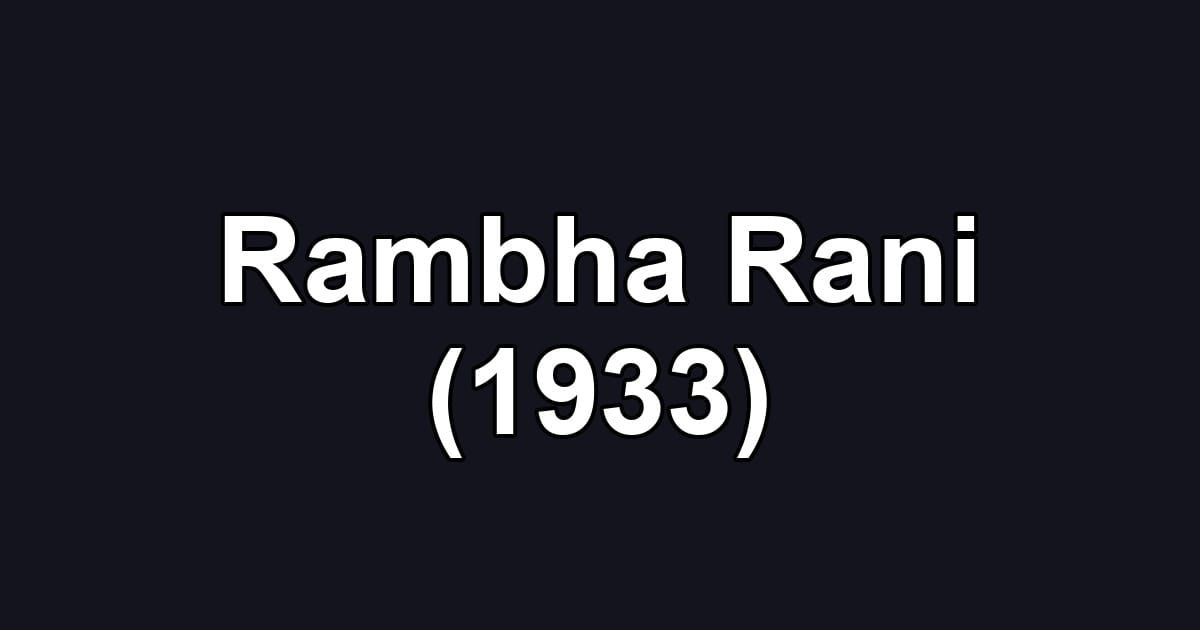 Rambha Rani (1933)