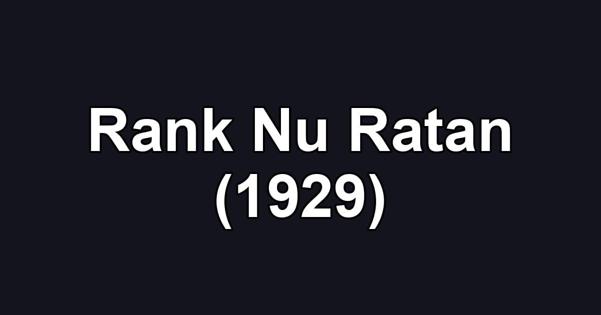 Rank Nu Ratan (1929)