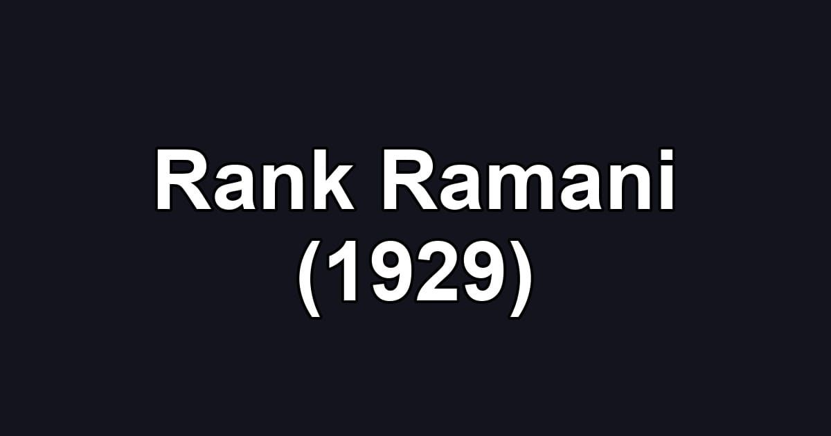Rank Ramani (1929)