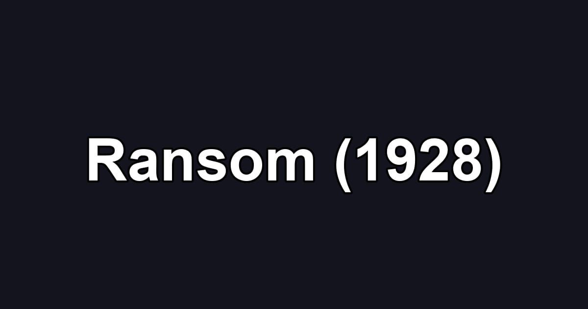 Ransom (1928)