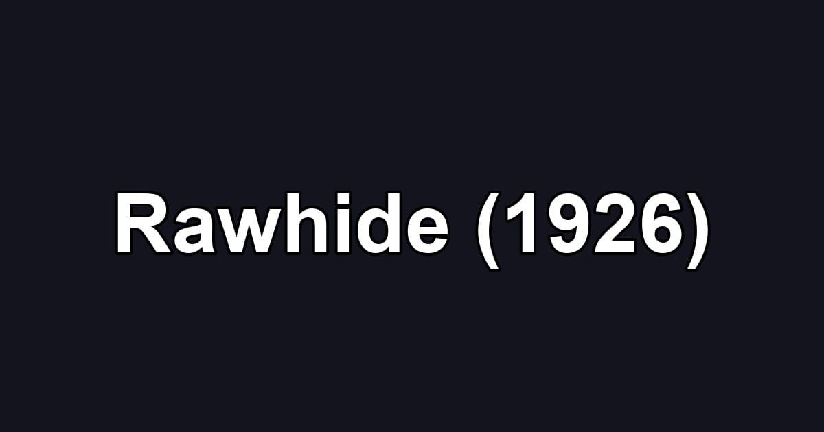 Rawhide (1926)