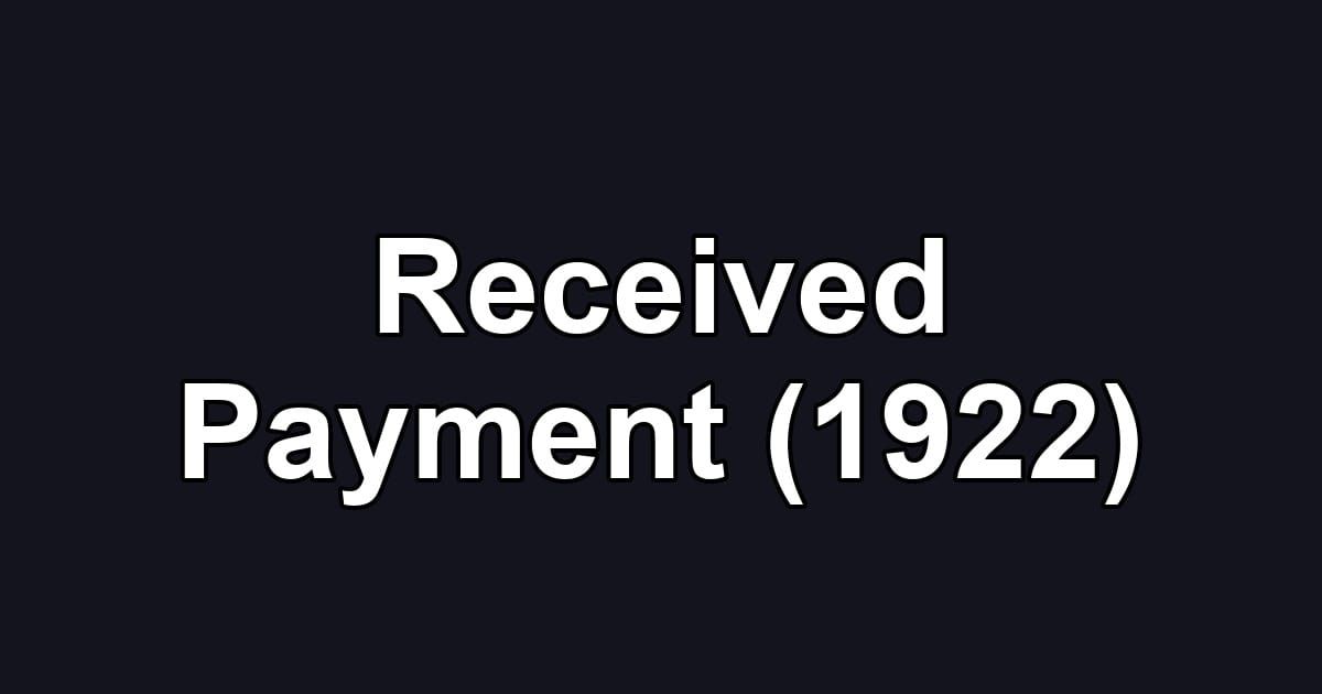Received Payment (1922)