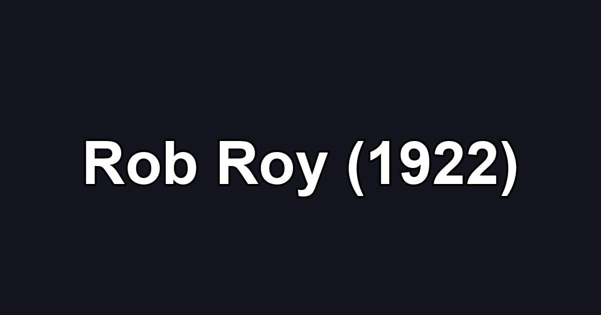 Rob Roy (1922)