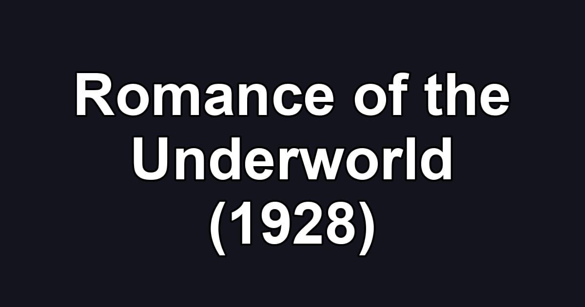 Romance of the Underworld (1928)