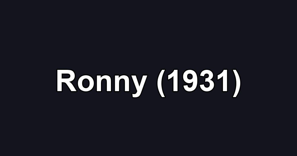 Ronny (1931)