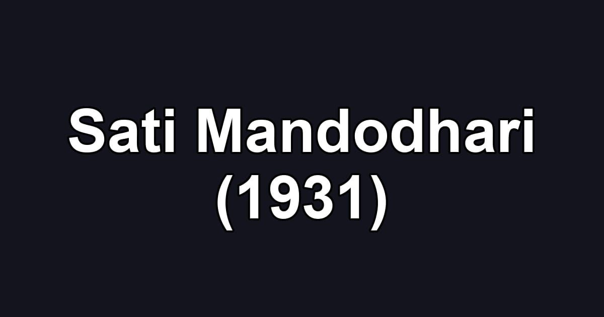 Sati Mandodhari (1931)