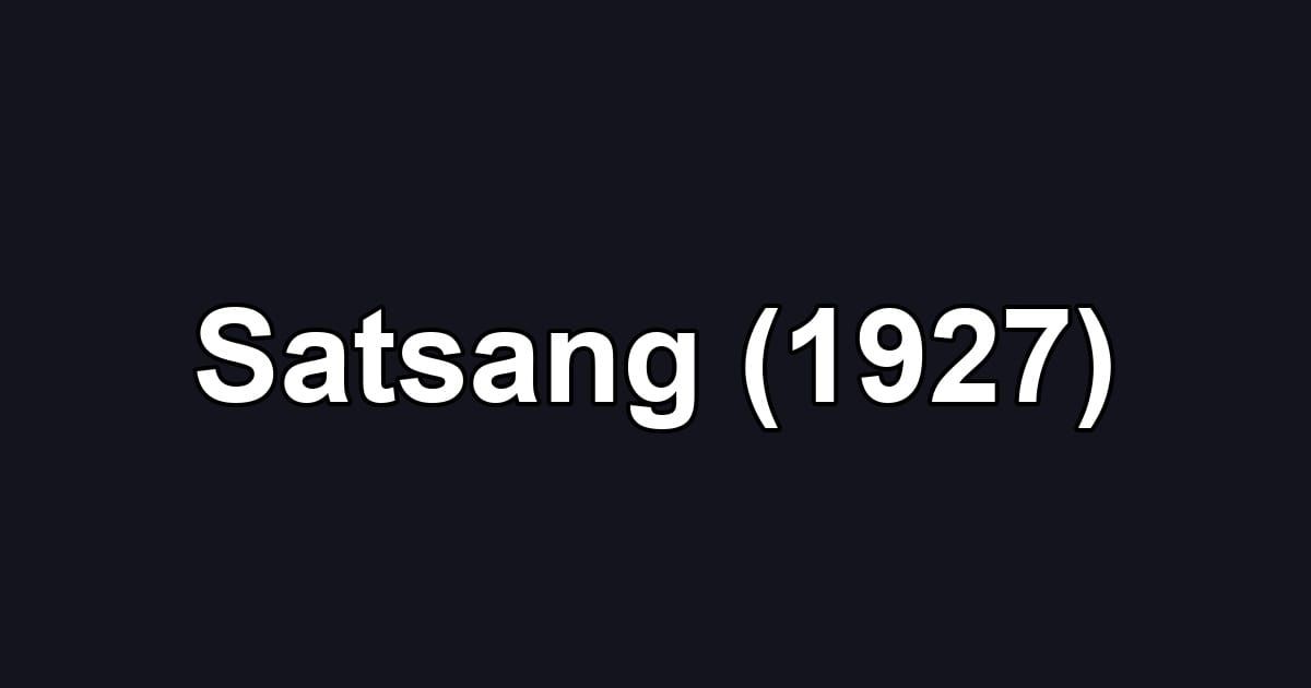 Satsang (1927)