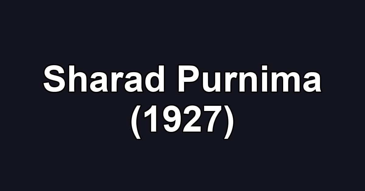 Sharad Purnima (1927)