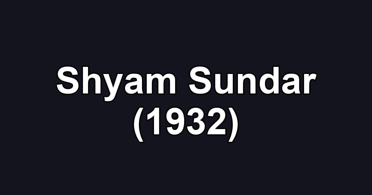 Shyam Sundar (1932)
