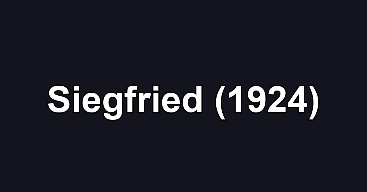 Siegfried (1924)