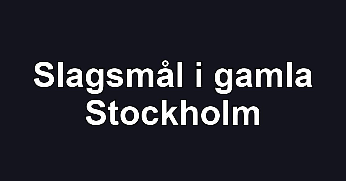 Slagsmål i gamla Stockholm