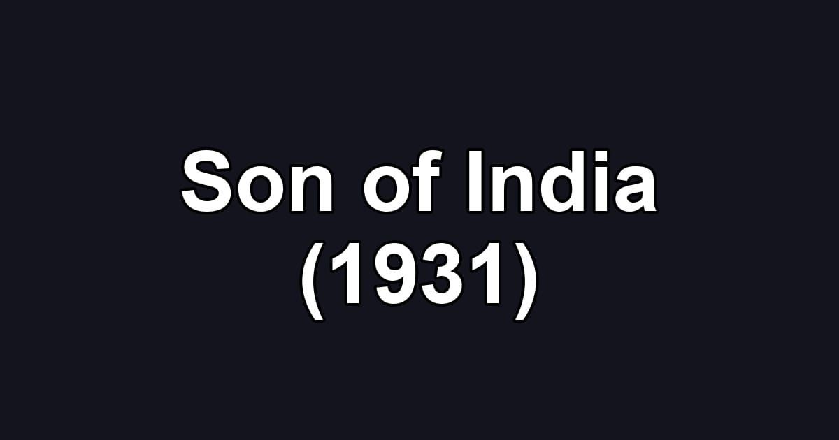 Son of India (1931)