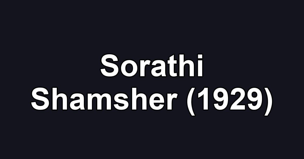 Sorathi Shamsher (1929)