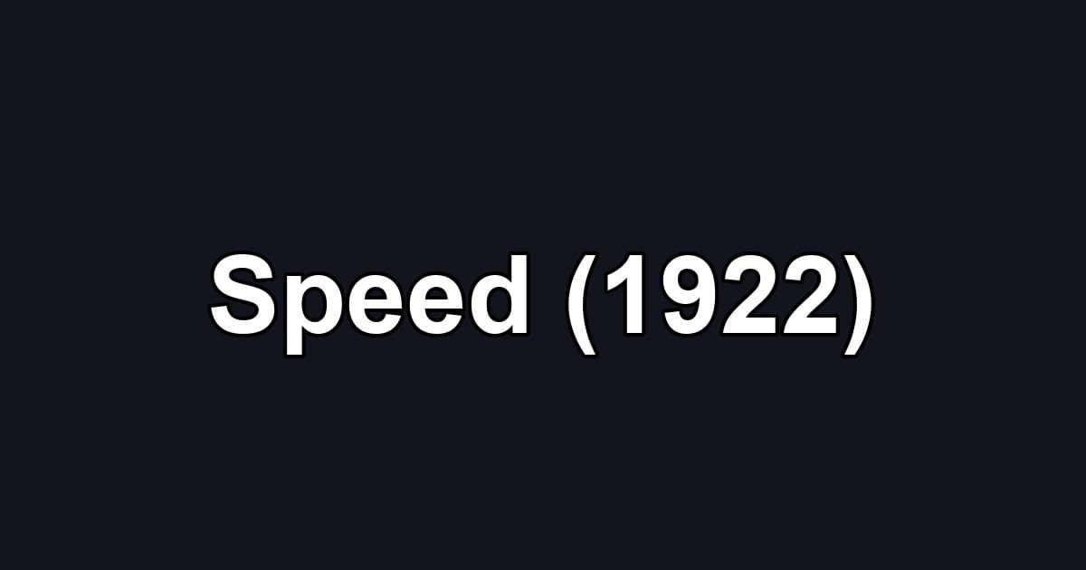 Speed (1922)