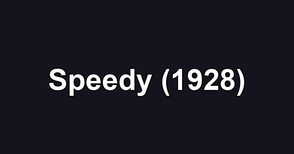 Speedy (1928)