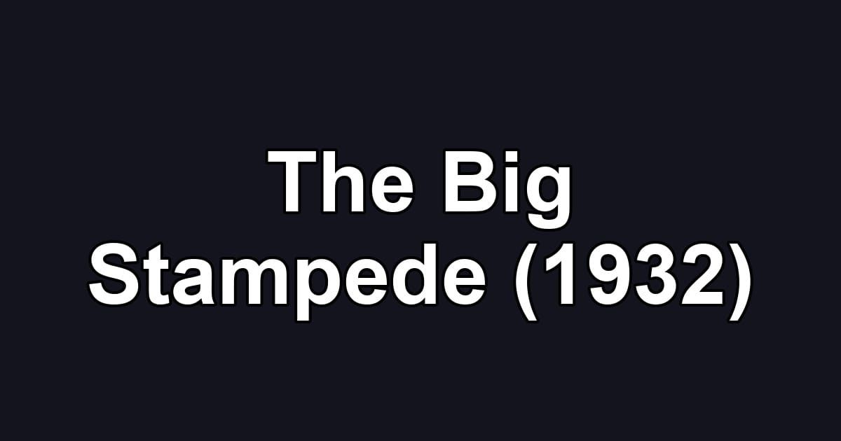 The Big Stampede (1932)