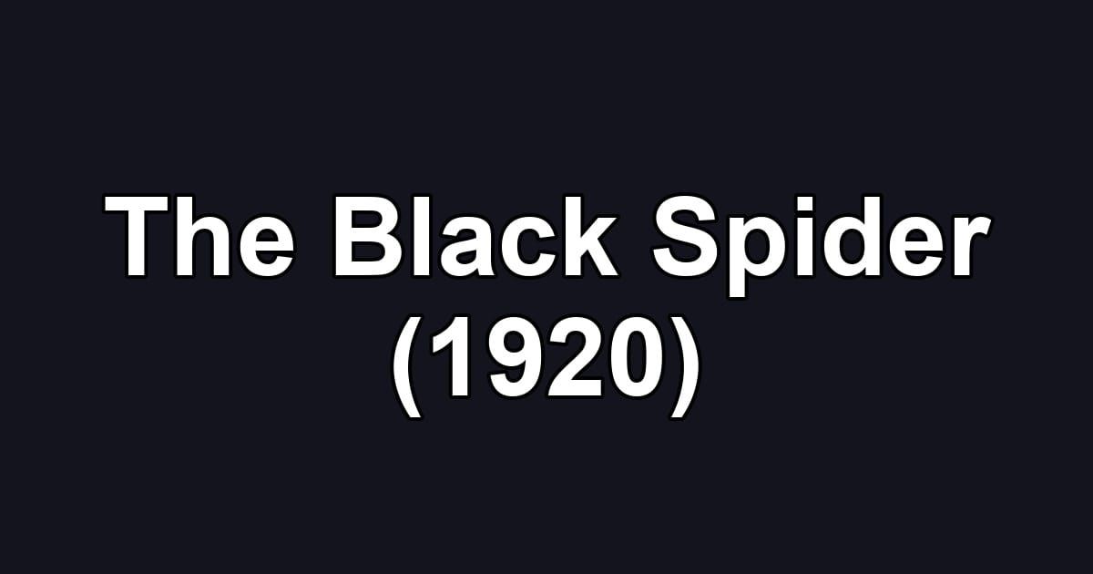 The Black Spider (1920)