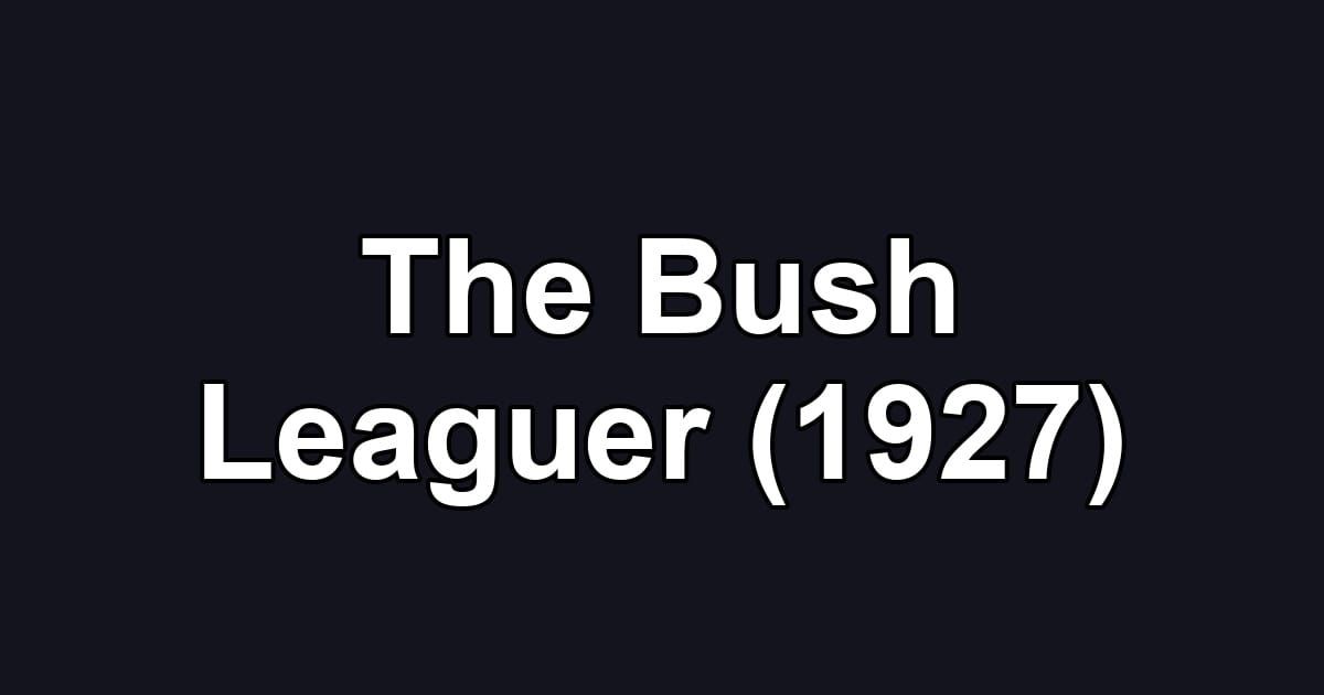 The Bush Leaguer (1927)