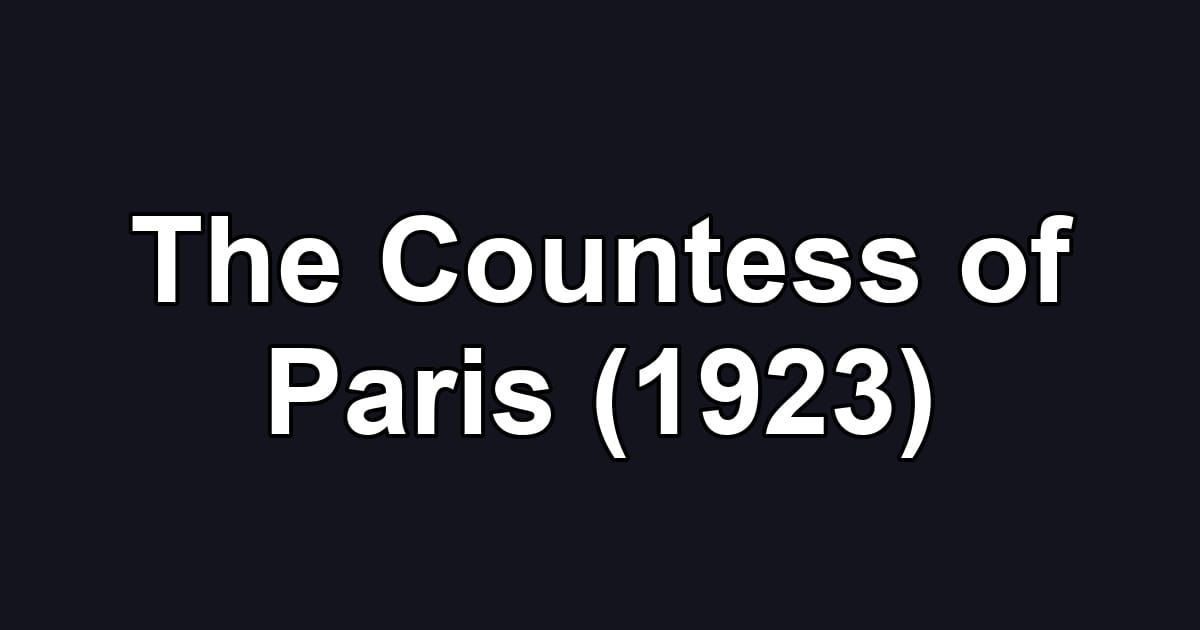 The Countess of Paris (1923)