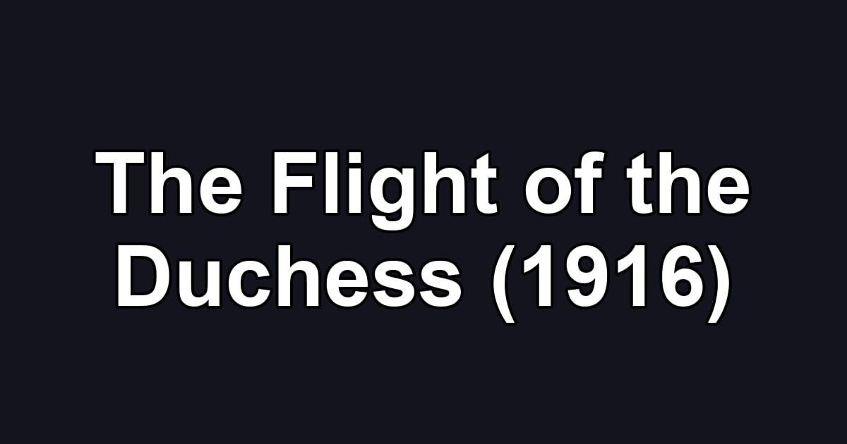The Flight of the Duchess (1916)