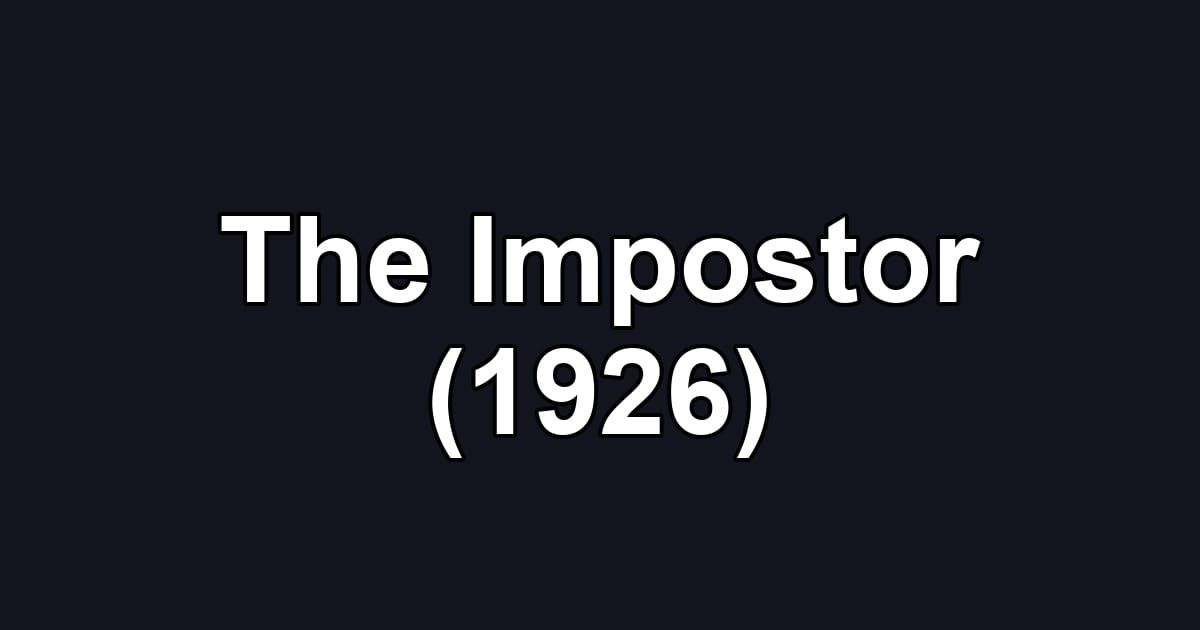 The Impostor (1926)