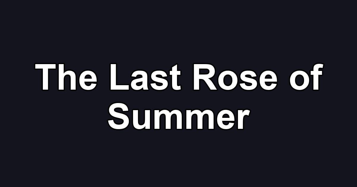The Last Rose of Summer