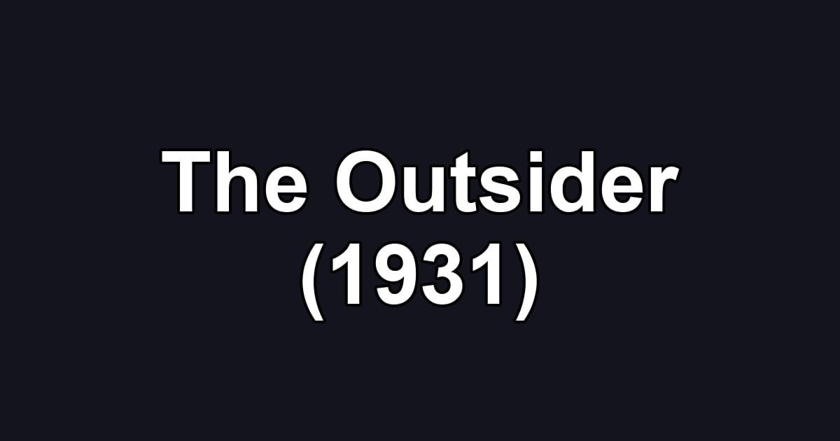 The Outsider (1931)