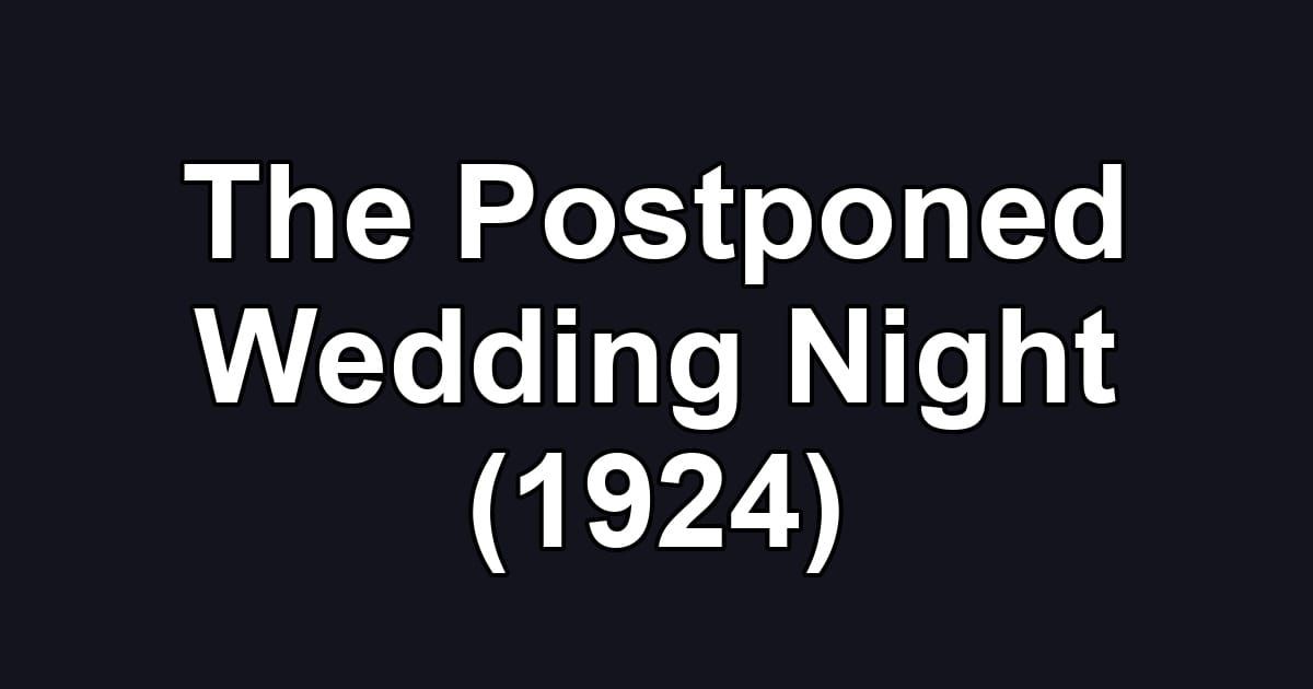 The Postponed Wedding Night (1924)