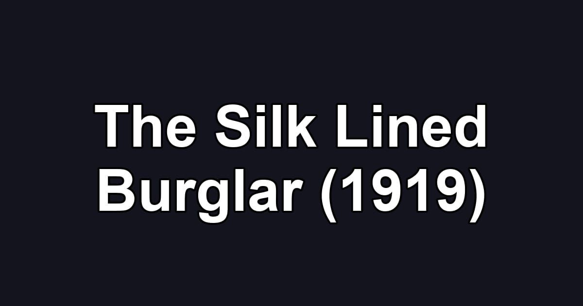 The Silk Lined Burglar (1919)