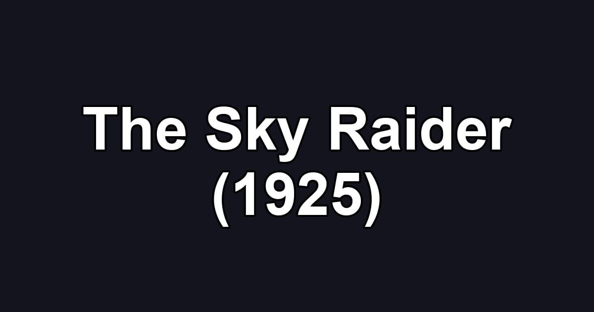 The Sky Raider (1925)