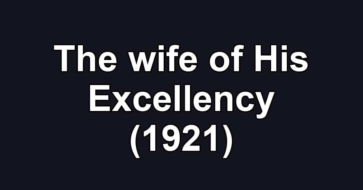 The wife of His Excellency (1921)