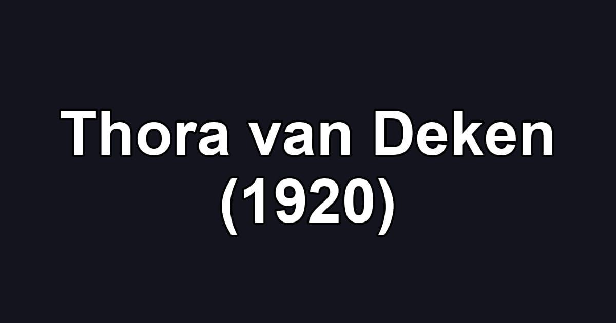 Thora van Deken (1920)
