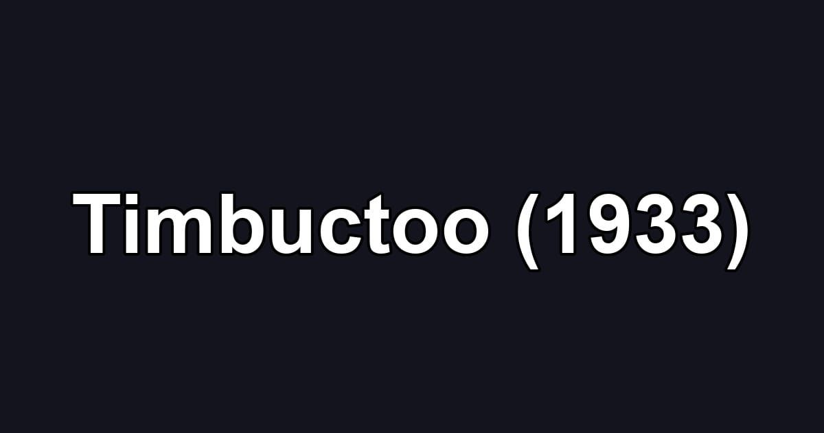 Timbuctoo (1933)