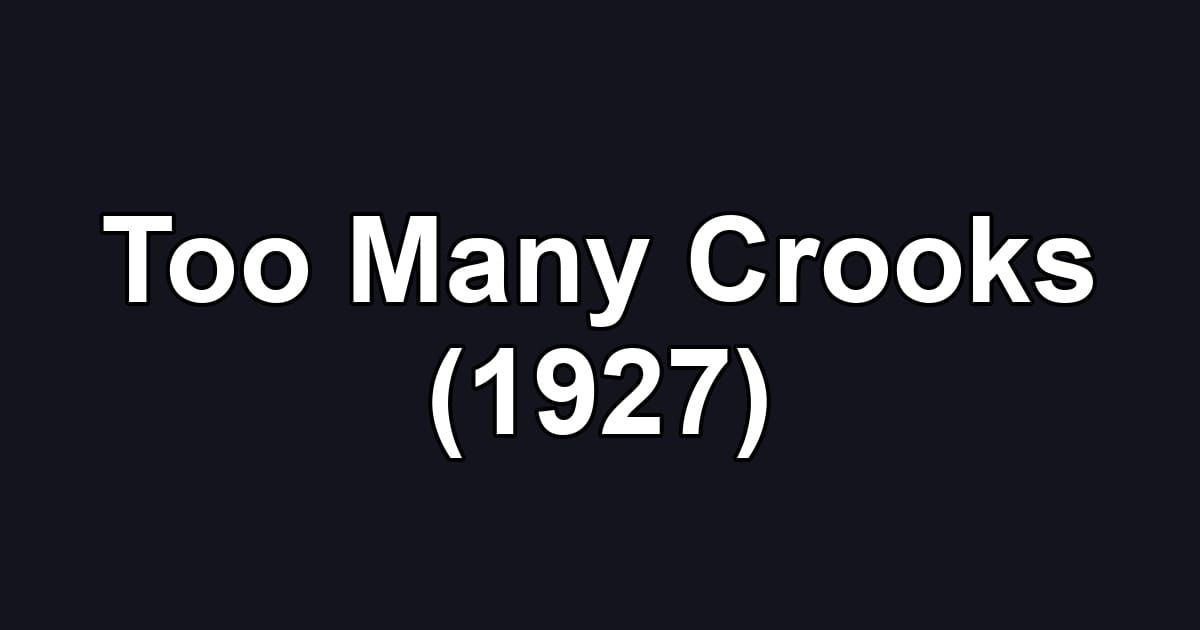 Too Many Crooks (1927)