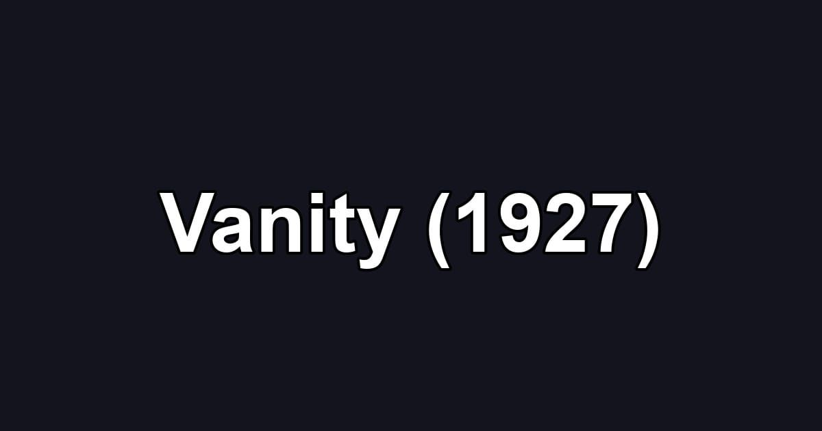 Vanity (1927)